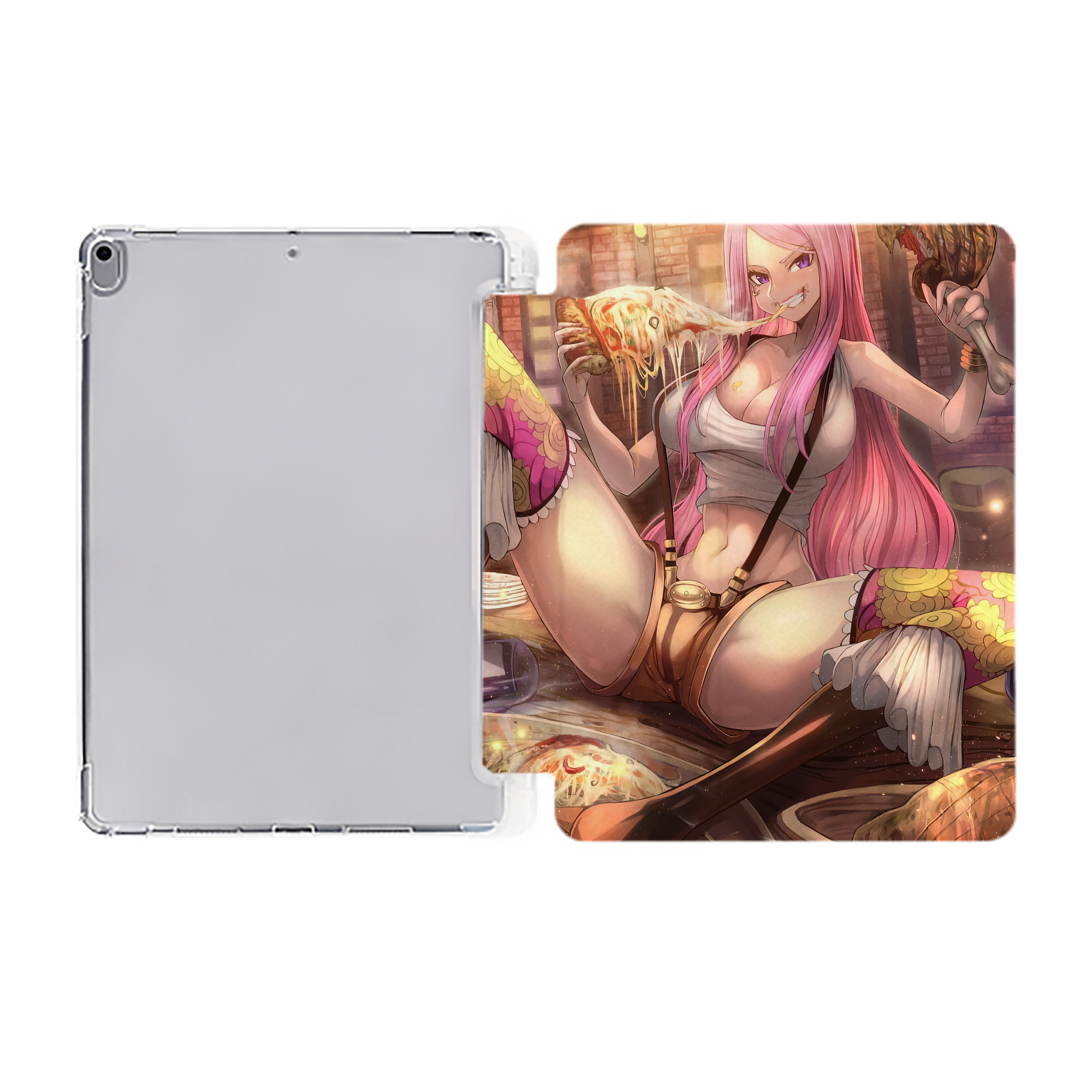 ワンピース ONE PIECE IPad ケース ペン収納付き 三つ折りスタンド PUレザー×シリコン 対応機種9.5/10.5/10.9インチ